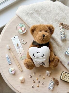 Boyds Tooth Fairy Head Bean Collection  Lucy Toof Plush Stuffed 8" Bear